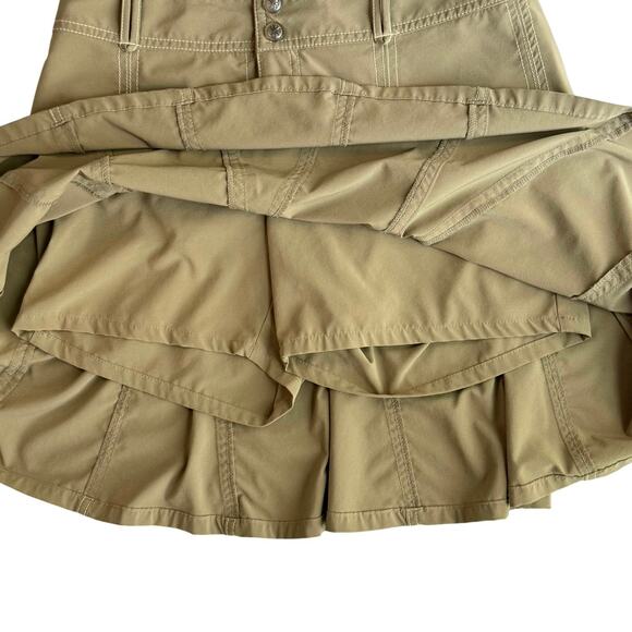 Athleta Pleated Tan Skirt with Shorts Women's 2P Zipper and Button Closure - Picture 6 of 11